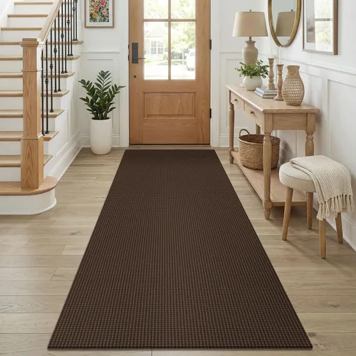 Vista 212 de KOZYFLY - Tapete para puerta de interior, lavable, pequeña, antideslizante, con respaldo de goma, felpudo de algodón para el hogar, color negro
