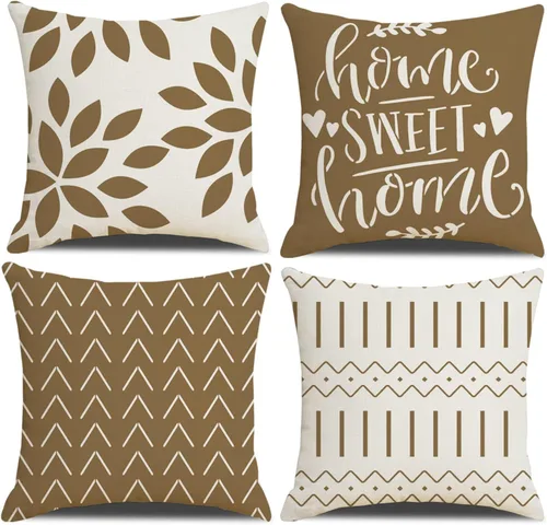 Vista 17 de Juego de 4 fundas de almohada cuadradas de 20 x 20 pulgadas, fundas de almohada cuadradas de 20 x 20 pulgadas, fundas de almohada bohemias y Negro