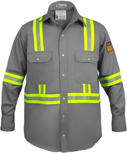 Vista 12 de Camisa Hi Vis de alta visibilidad FR resistente al fuego - 88% C/12% N - 7oz Azul marino