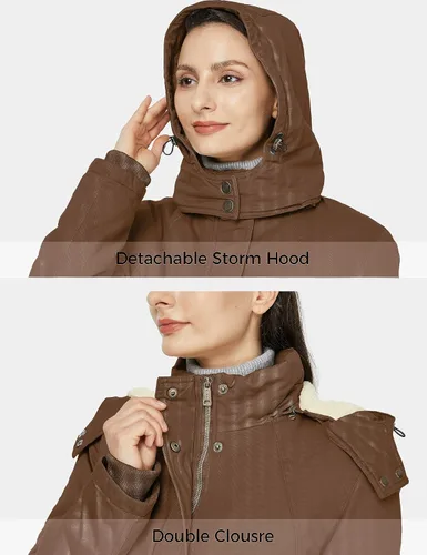 Vista 5 de WenVen - Chaqueta de algodón con capucha para mujer