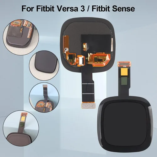 Vista 3 de Reemplazo de pantalla para reloj Fitbit Versa 3 FB511/Fitbit Sense FB512, pantalla LCD, pantalla táctil, digitalizador con herramientas (negro)