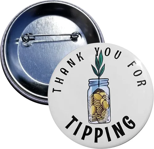 Vista 5 de Botón de puntas: Gracias por inclinar el pin del tarro - botón pinback de 2.25 pulgadas