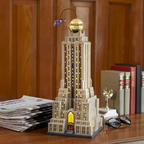 Vista 3 de Department 56 DC Comics Village Superman The Daily Planet - Edificio iluminado, 16.14 pulgadas, multicolor