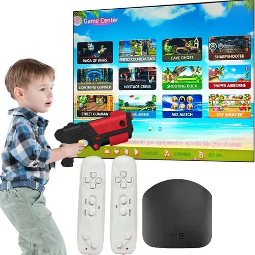 Vista 5 de Consola de juegos de TV, consola de videojuegos retro para niños y adultos, consola integrada de 200 juegos de TV clásicos, compatible con salida