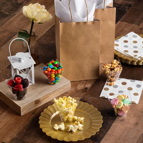 Vista 9 de Paquete de 96 mini vasos de postre de plástico triangular, 3.5 onzas con cucharas, vaso de plástico transparente con mini cuchara para postre