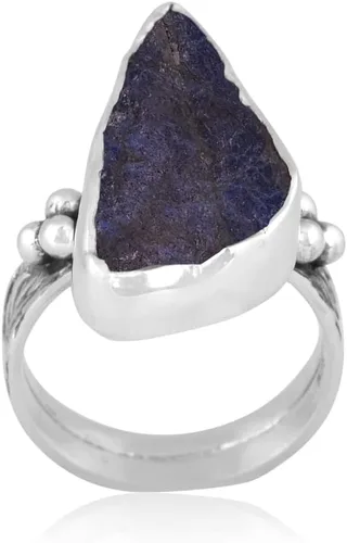 Vista 18 de Anillo trenzado de plata esterlina 925 con piedras preciosas crudas para mujer, joyería hecha a mano