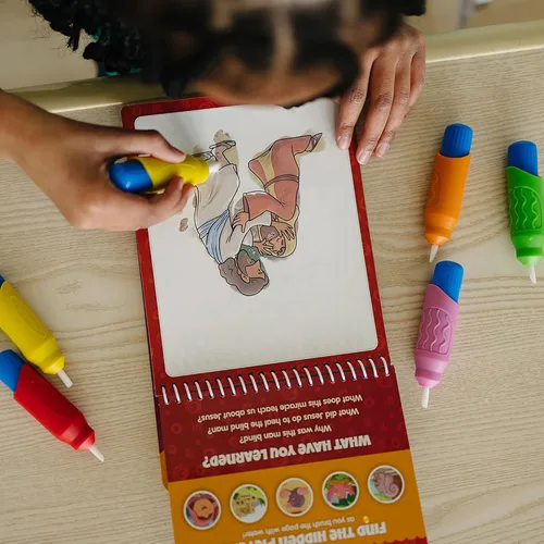 Vista 8 de 5 Pinceles de Agua Multicolor, Juego de Pinceles para Pintar con Agua, Bolígrafos de Repuesto Water Doodle Wow de Kanga Toys para Libros de Dibujo