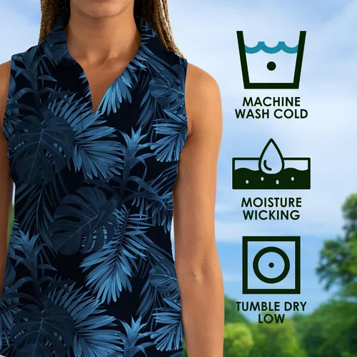 Vista 39 de YATTA GOLF Polo de golf sin mangas para mujer, absorbe la humedad, cuello en V, para golf, entrenamiento, golf