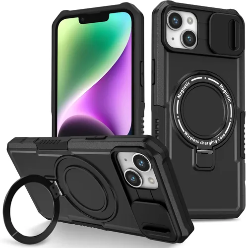 Vista 79 de Funda magnética para iPhone 11, soporte de anillo con ventana corrediza, funda protectora mate a prueba de golpes para iPhone 11 6.1, fundas