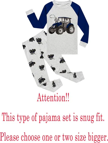 Vista 2 de Family Feeling - Conjunto de pijama de manga larga, diseño de 100% de algodón, para niños pequeños