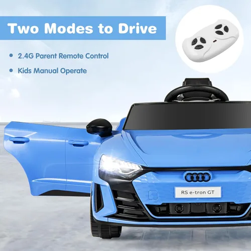 Vista 4 de OLAKIDS Audi RS e-tron GT - Vehículo eléctrico con licencia de 12 V para niños, con control remoto, juguete alimentado por batería para niños Azul