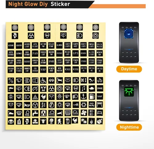 Vista 5 de GOOACC Panel de interruptor basculante de 3 bandas con cargador USB y encendedor de puros, interruptor de palanca de 12 V 24 V, interruptor Azul