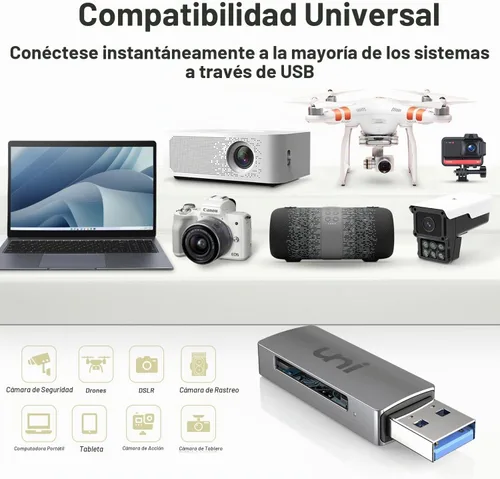 Vista 9 de uni Lector de tarjetas SD, adaptador de tarjeta SD USB 3.0 de alta