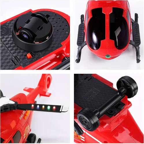 Vista 6 de ele ELEOPTION Avión de Juguete con Control Remoto por Infrarrojos Juguetes de Helicóptero con Luces y Música Juguetes de Aeroplano para Niños