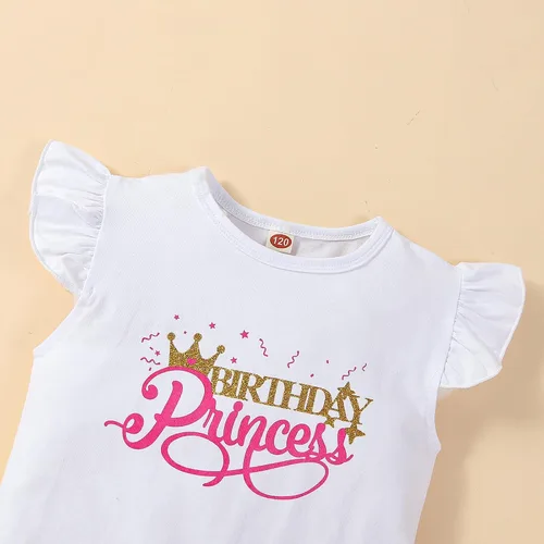Vista 4 de Conjunto de 2 piezas de falda tutú de tul con burbujas y lunares para niñas pequeñas
