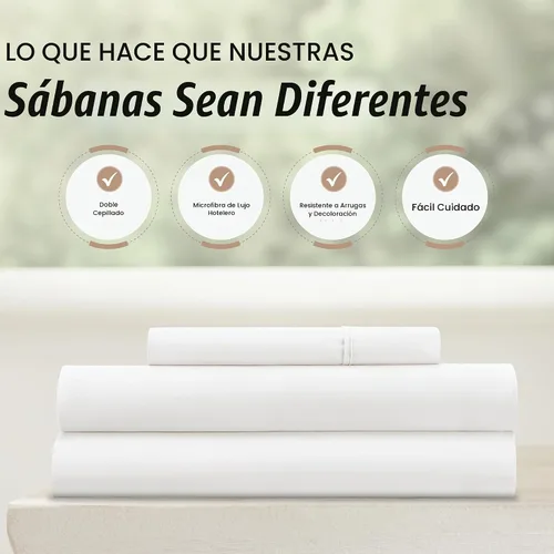 Vista 4 de Linen Market Juego de Sábanas de Microfibra Cepillada Twin de 3 Piezas – Certificado Oeko-TEX Ultra Suave y Sin Arrugas - Sábanas de Bolsillo Blanco