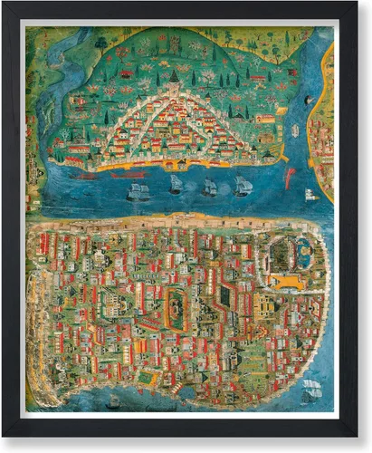 Vista 53 de Poster Master Póster retro de viaje con mapa monumental vintage de Florencia, arte italiano, gran regalo para hombres, mujeres, amantes