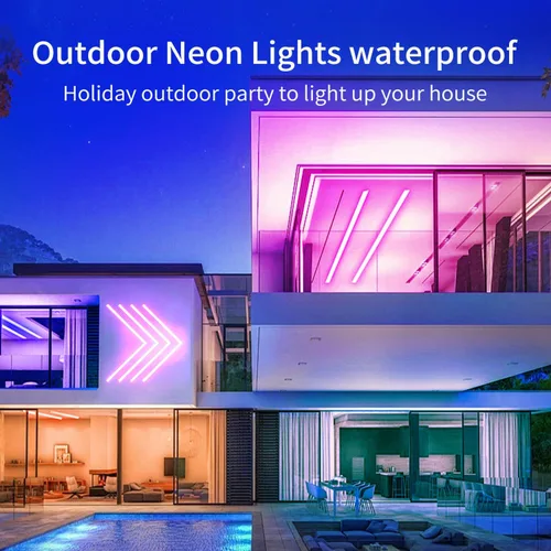 Vista 6 de Cuerda de luces de neón de 20 pies, cuerda de luces LED flexible con aplicación/control remoto, múltiples modos de luces de cuerda, IP65 impermeable