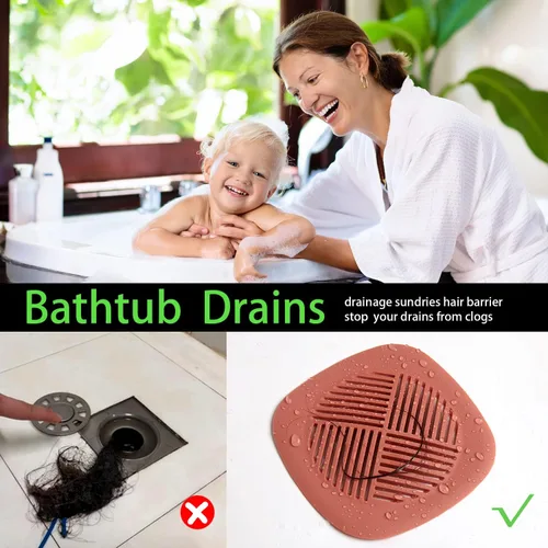 Vista 3 de Cubierta de drenaje de ducha resistente de silicona de 5.5 pulgadas, accesorios de baño, tapón de drenaje, tapón de drenaje para cocina, bañera