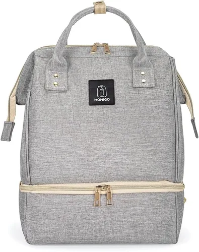 Vista 8 de Mochila para extractor de leche, bolsa enfriadora y resistente a la humedad, doble capa para madre, mochila de trabajo al aire libre con puerto