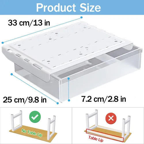 Vista 2 de SVNNELP Organizador grande de almacenamiento para mesa debajo del escritorio A4, accesorios de escritorio y organizadores de espacio de trabajo