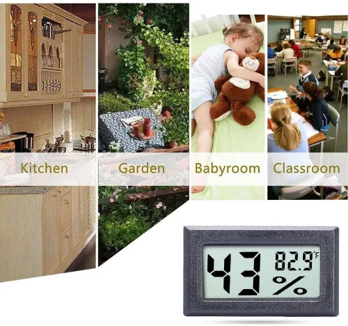 Vista 5 de Goabroa Mini termómetro higrómetro digital medidor de humedad para interiores con sensor de temperatura Fahrenheit (℉)