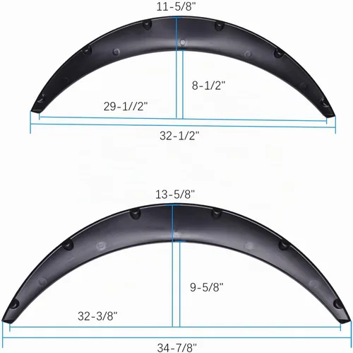 Vista 4 de Negro 4pcs 31.496 in 35.039 in Universal Exterior Fender Flares Flexible Car Body Kit Arcos de Rueda