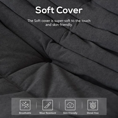 Vista 6 de N&V Silla Fireside, sofá de suelo sin brazos de mediados de siglo, silla de microfibra suave de alta calidad, sofá de espuma para sala de estar