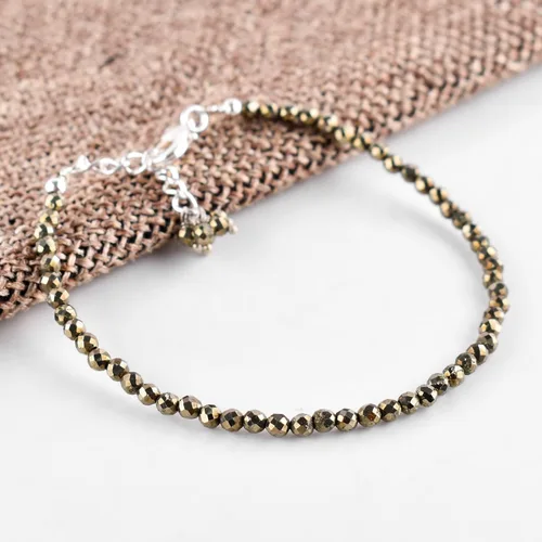 Vista 37 de Natural Gemstone Micro Beads Dainty Bangle Bracelet, Handmade Birthstone Jewelry, Healing Chakra Crystals, Silver Plated 8 inch, Birthday Gift for