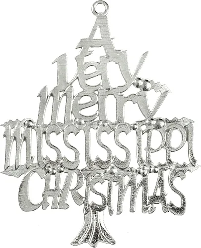 Vista 5 de Handmade Mississippi Gift Set - Metal Mississippi Christmas Ornament (Gift Set of 3 (Mississippi Symbols, Deer, Bass))
