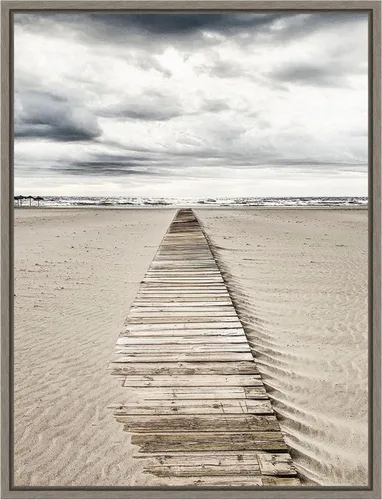 Vista 12 de Amanti Art Framed Canvas Wall Art 24x18 Sandy Beach Boardwalk by Incado, Framed Wall Art Canvas, Beach Artwork, Traditional Decor, Medium Poster
