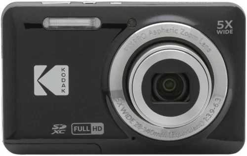 Vista 2 de Kodak PIXPRO Friendly Zoom FZ55 Cámara digital (negra) Paquete con estuche para cámaras compactas, y tarjeta de memoria Kodak 32GB Clase 10 UHS-I U1