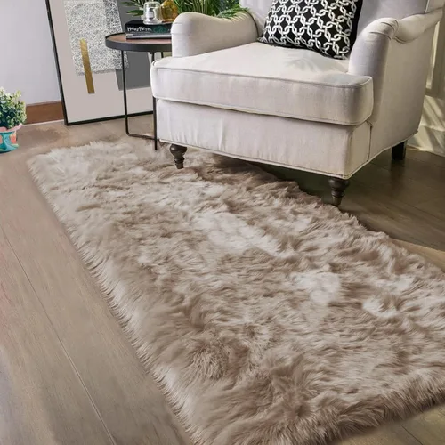 Vista 82 de Latepis - Alfombra rectangular de piel sintética tipo lana de oveja suave y esponjosa de estilo bohemio para sala de estar, dormitorio y residencias