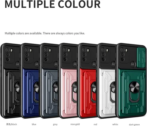 Vista 16 de CCSmall - Funda para Motorola Moto G60 con tarjetero para cámara LJK color negro