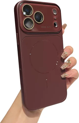 Vista 10 de Caseative Funda para iPhone 18 Pro Max, color negro Protección de lente de cámara de cristal, cubierta trasera esmerilada magnética compatible