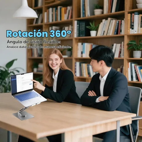 Vista 5 de Soporte para iPad, altura ajustable con base giratoria de 360 grados para escritorio, soporte de tableta de aleación de aluminio compatible con i