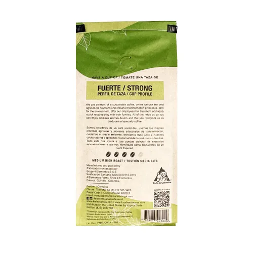 Vista 2 de 4 Elementos Café integral clásico de 12 onzas, tostado medio oscuro, 100% arábica de Colombia, sabor audaz y rico