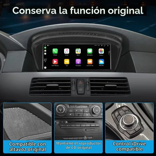 Vista 5 de Pantalla de radio de coche Junsun para BMW 3 5 Series E60 E90 E93 2004-2008 CIC System
