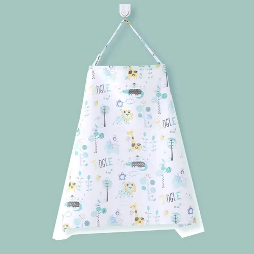 Vista 2 de Funda de lactancia – Toalla de algodón grande de malla ajustable – suave, transpirable, sin productos químicos, cobertura de 360°, cubierta de Blanco