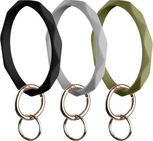Vista 7 de Llavero pulsera de silicona para mujeres y niñas en forma de diamante