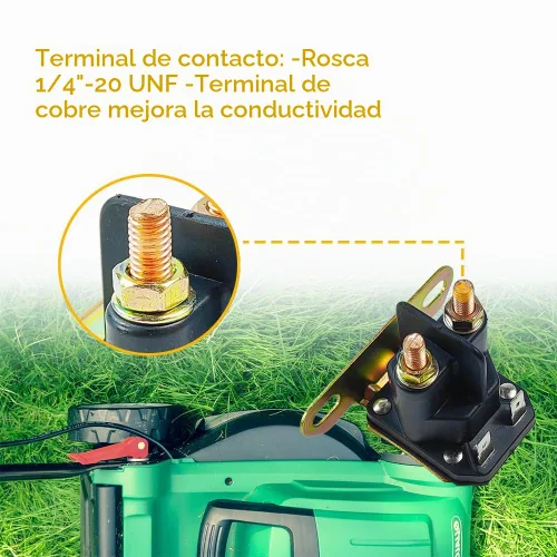 Vista 4 de Relé solenoide de arranque de 12 V con 4 terminales Apto para Cub Cadet John Deere MTD Trombetta, tractor de giro de césped de jardín OEM #