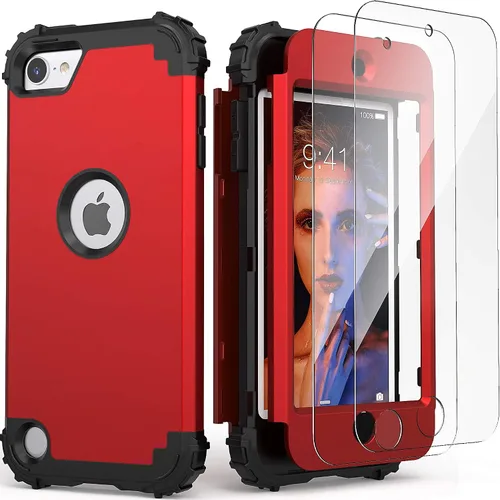 Vista 10 de IDweel Funda para iPod Touch de 7ª generación con 2 protectores de pantalla, híbrida 3 en 1, a prueba de golpes, delgada, resistente, carcasa