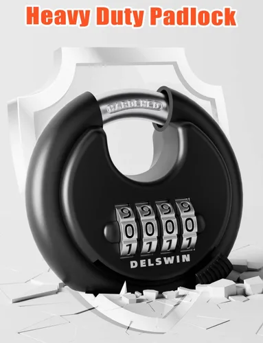 Vista 6 de Combinación de bloqueo de disco negro con cable de acero de seguridad de 1,8