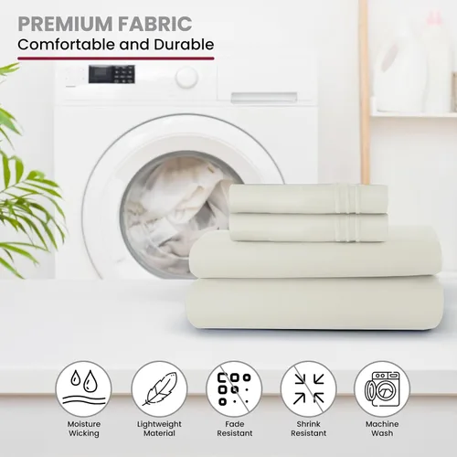 Vista 185 de LUX Décor - Juego de sábanas Twin de microfibra ultrasuave de 3 piezas con sábana encimera, sábana bajera de 16 pulgadas de profundidad y funda