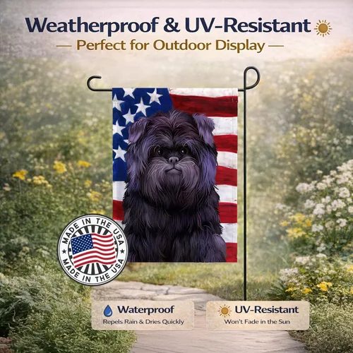 Vista 6 de Caroline's Treasures CK6382GF Affenpinscher - Bandera estadounidense tamaño jardín, tamaño de jardín, multicolor