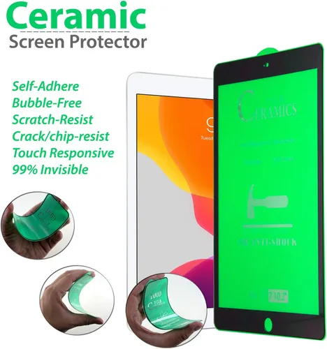 Vista 5 de KIQ Protector de pantalla de cerámica para iPad de 8ª generación compatible (10.2 pulgadas iPad 8/7 generación 2020 2019)