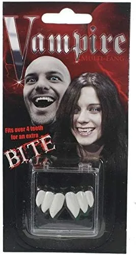 Vista 2 de Billy Bob colmillos de vampiro artificiales para disfraz de Halloween