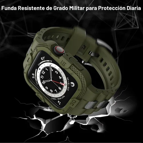 Vista 2 de Correas Compatibles con Apple Watch de 41 mm, 40 mm, 38 mm, Correa Deportiva Resistente para Hombres con Estuche Protector para Watch Series 9, 8