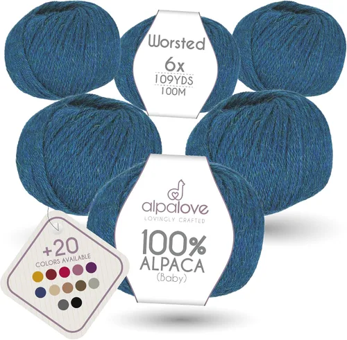 Vista 18 de Set de Lana Abultada (6 x 50 g) Súper Suave de Alpaca Bebé para Tejer Antracita 300 Metros