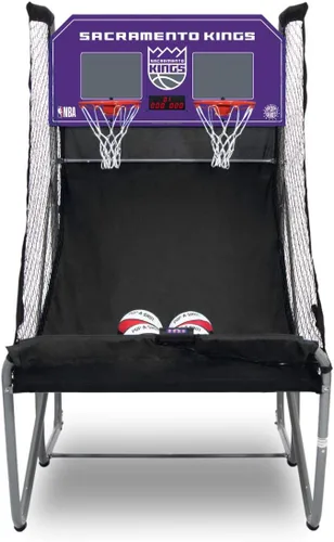 Vista 32 de Pop-A-Shot - Home Dual Shot Arcade Basketball Game with NBA Graphics l Sensor Scoring l 16 Game Modes l 7 Balls l Foldable Storage l for All NBA Fans